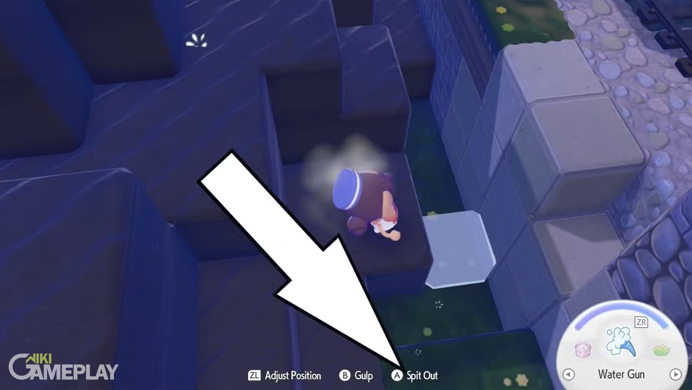 Como remover água Pokémon Pokopia passo a passo Pokémon Pokopia onde o jogador remove água usando a habilidade Suck