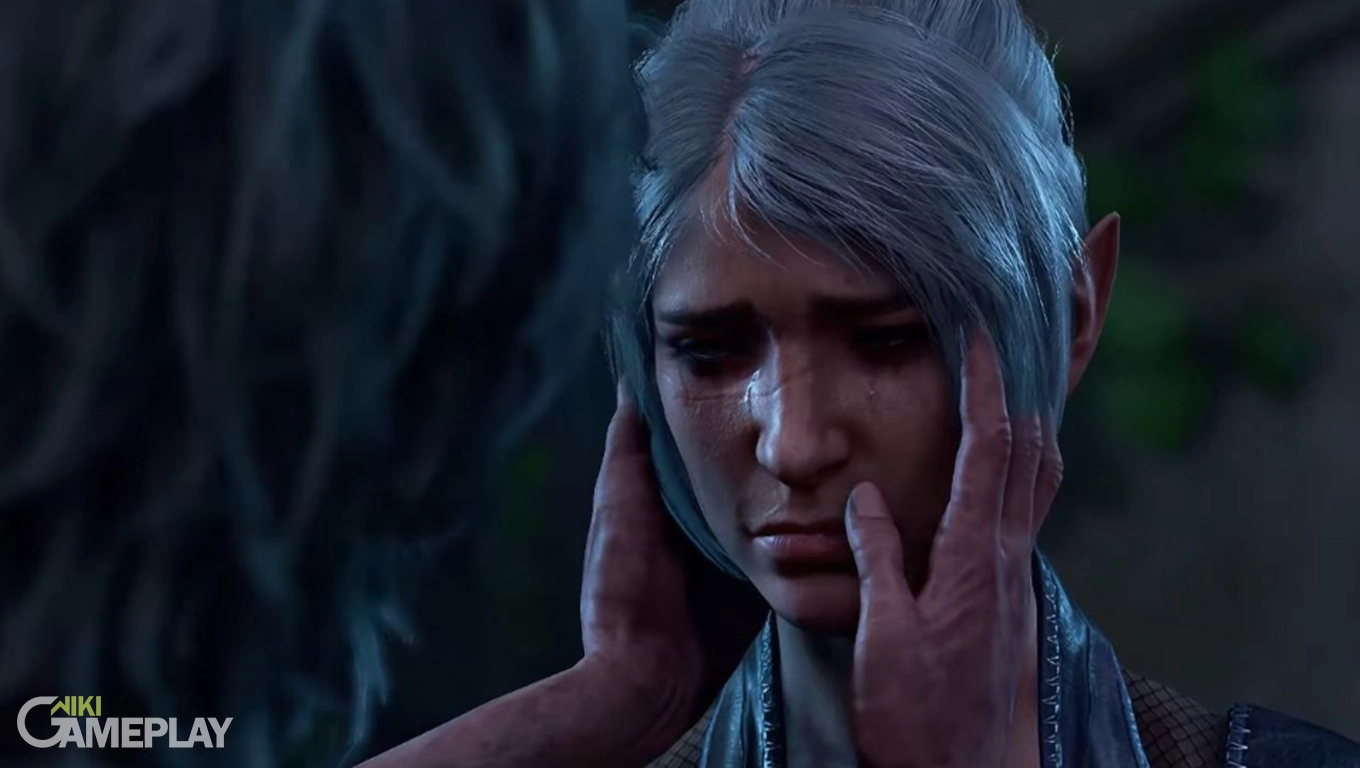 Shadowheart chorando em BG3 Shadowheart chorando em Baldur’s Gate 3 após a decisão de matar seus pais