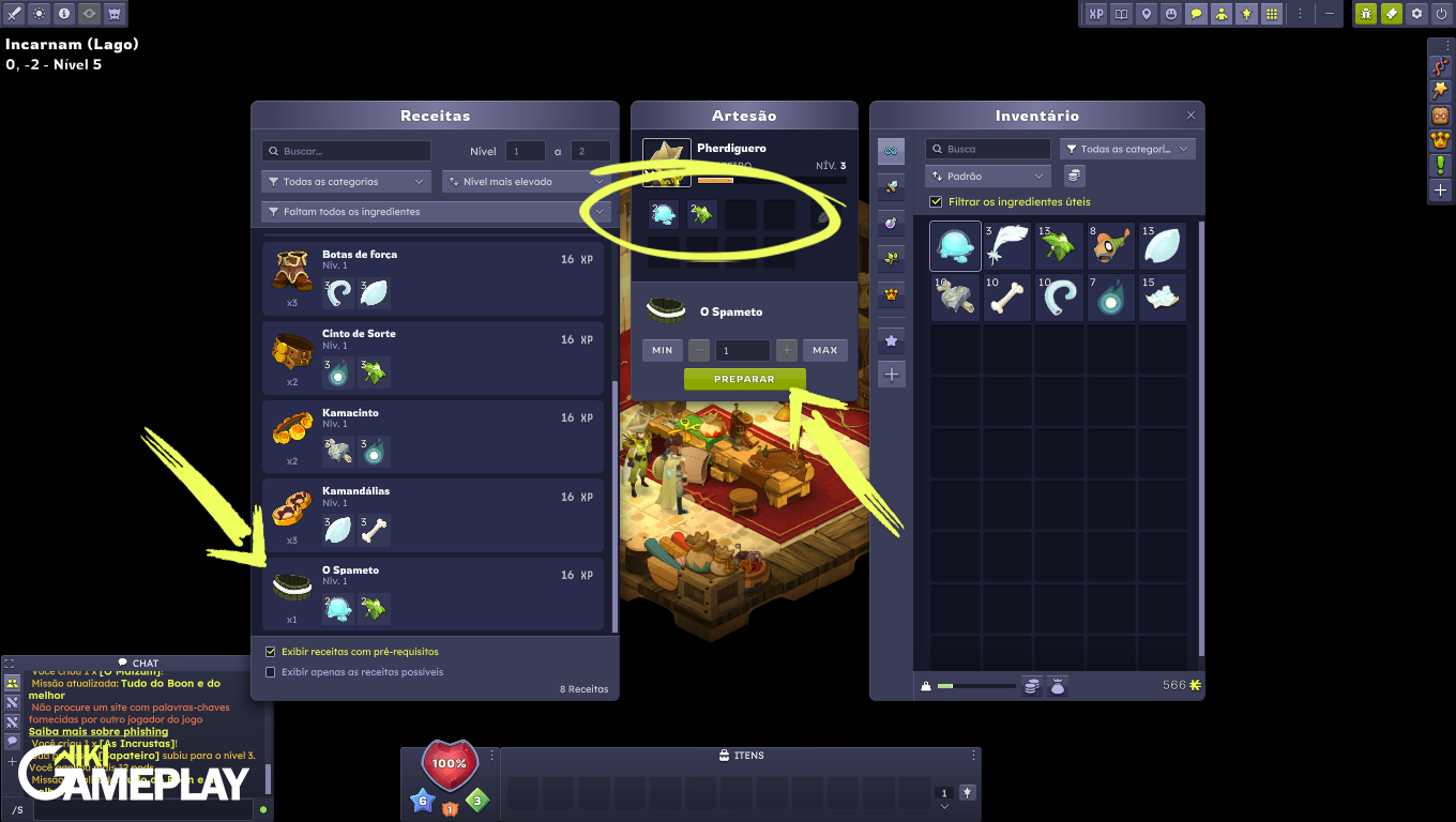 Como Criar o cinto Spameto em Dofus