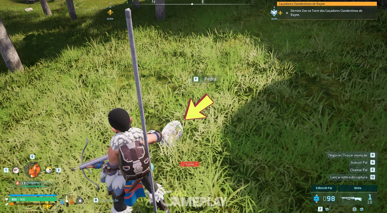 Melhor local para farmar pedra em Palworld